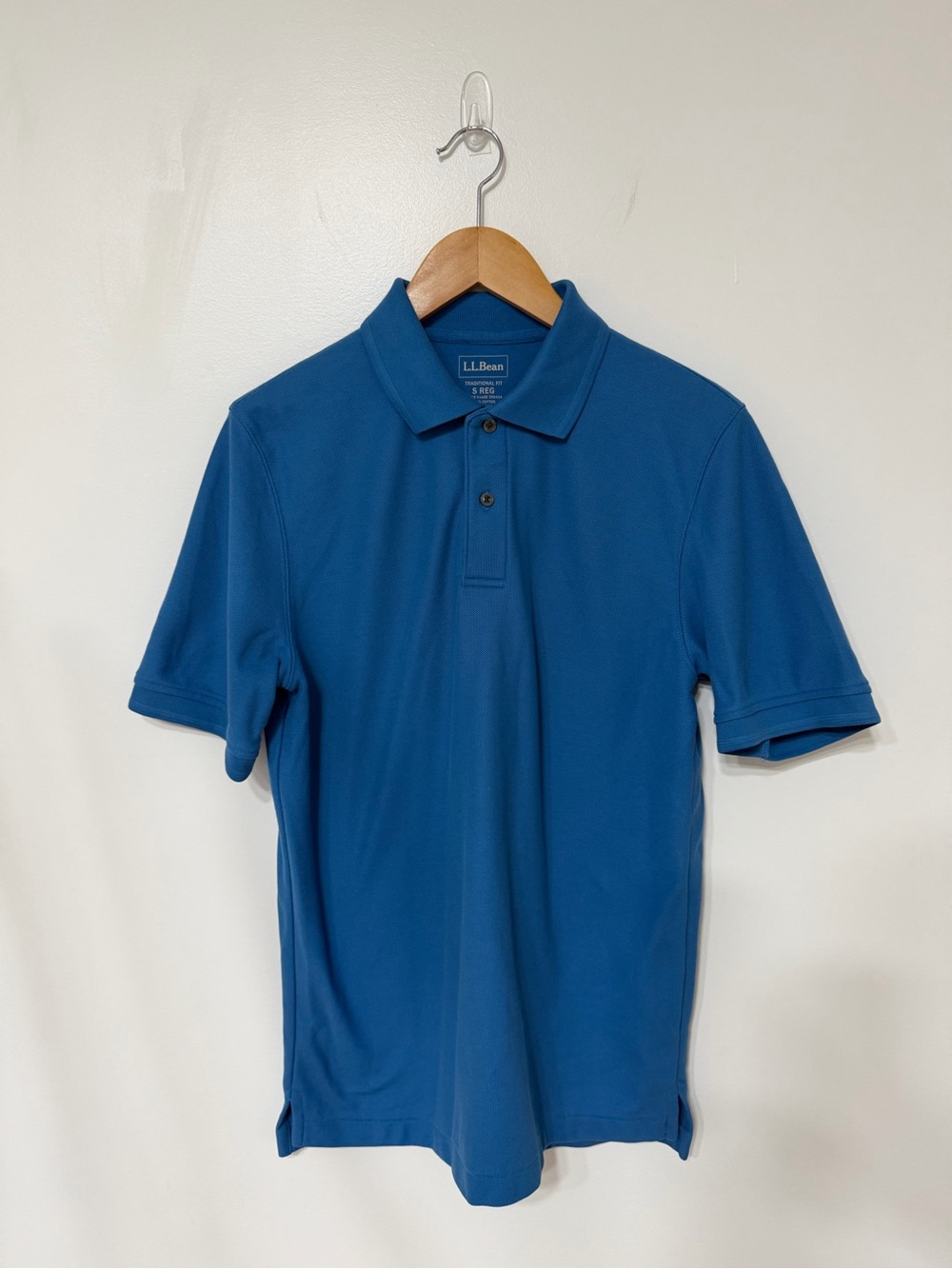 L.L.Bean Men’s Small Blue Traditional Fit 100% Cotton Short Sleeve Polo Shirt